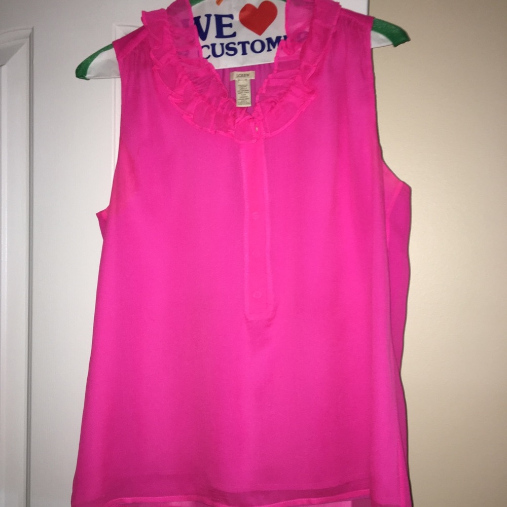 J Crew fuschia sleeveless blouse